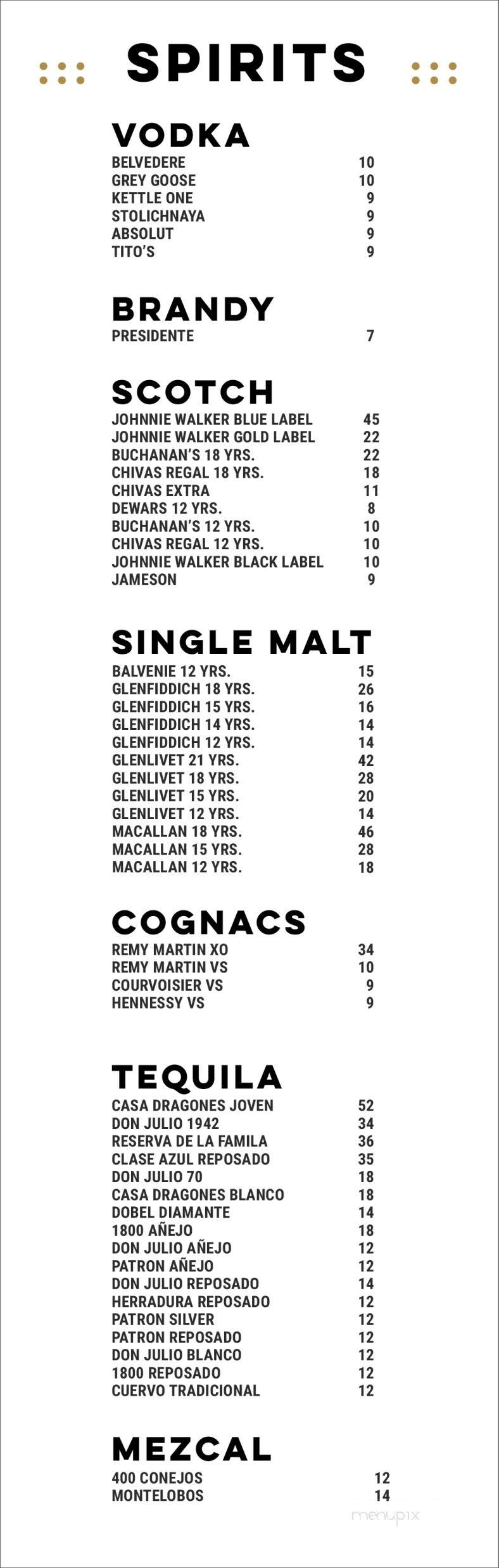 Toscafino - Brownsville, TX menu_pic