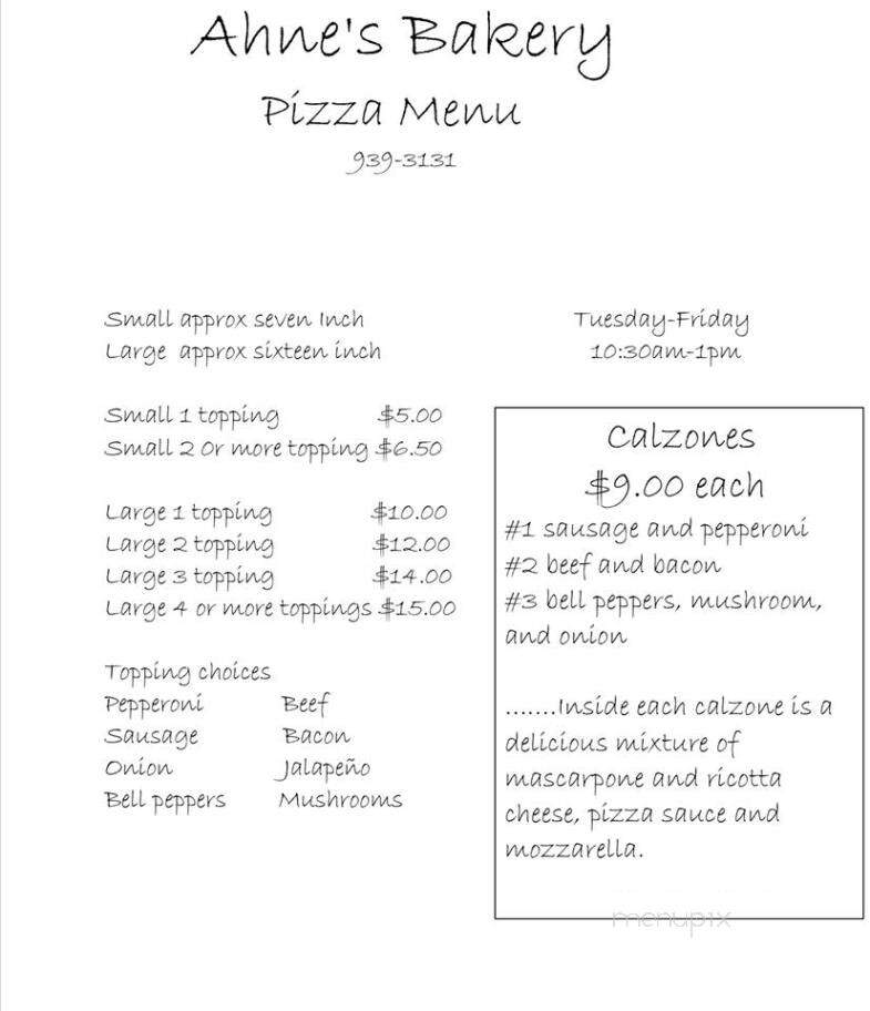 Ahne's Bakery - Waterloo, IL menu_pic