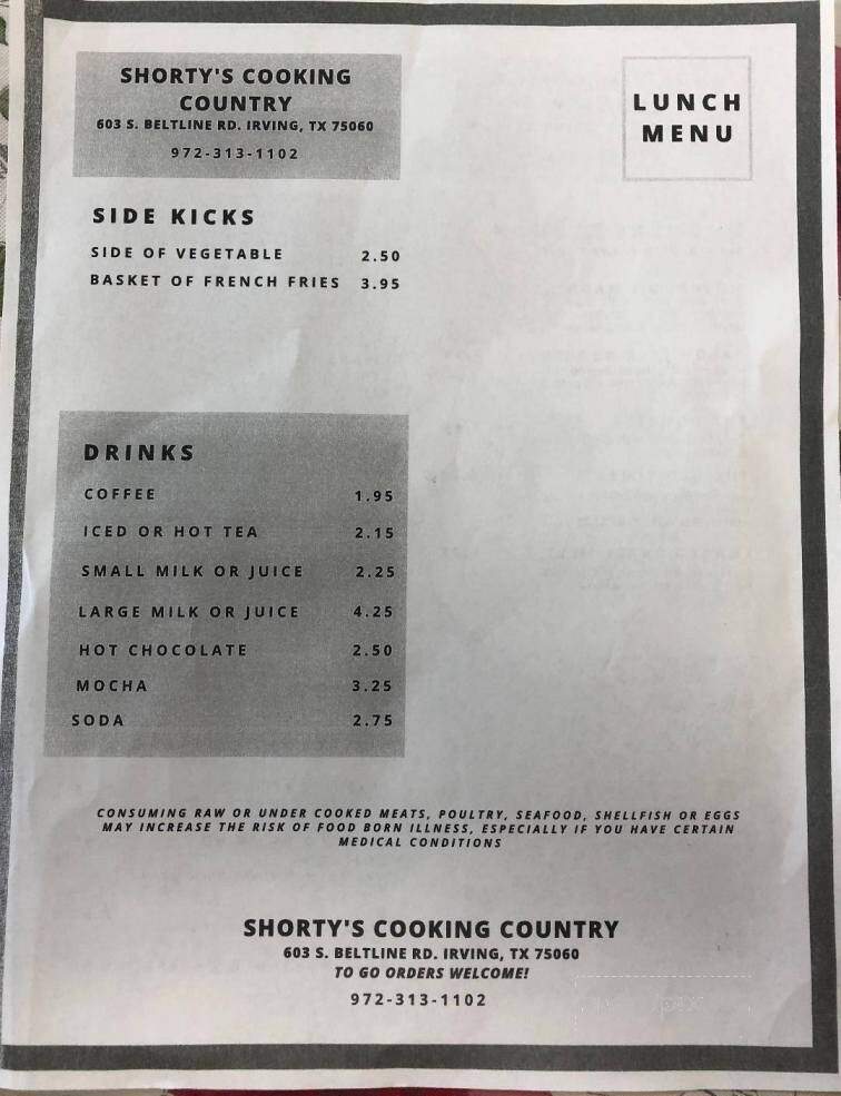 Shorty's Cookin Country - Irving, TX