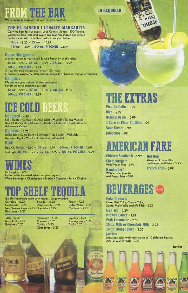 El Rancho - Greenville, MI menu_pic