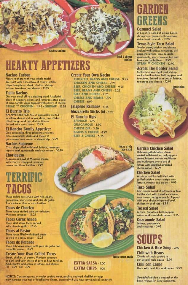 El Rancho - Greenville, MI menu_pic