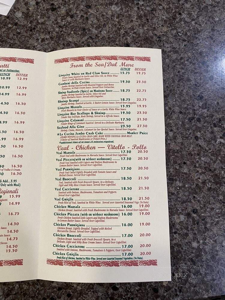 La Cucina Restaurant - Havre De Grace, MD menu_pic