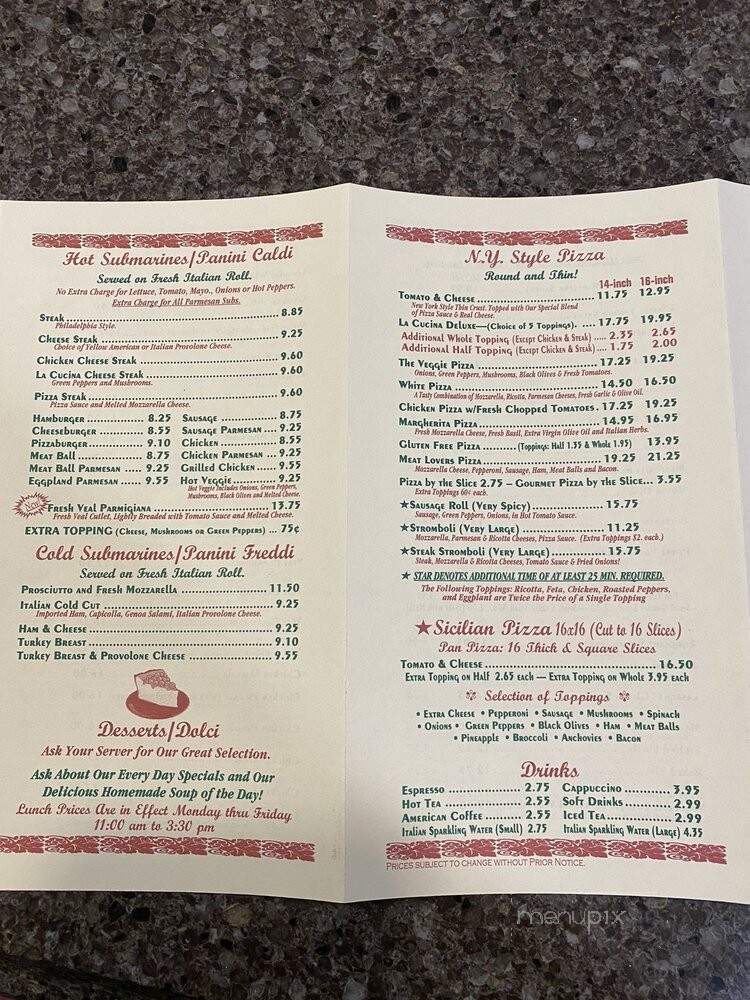 La Cucina Restaurant - Havre De Grace, MD menu_pic