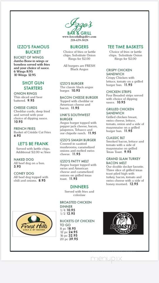 Izzo's - Detroit Lakes, MN menu_pic