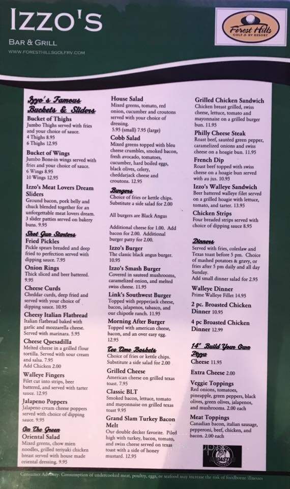 Izzo's - Detroit Lakes, MN menu_pic