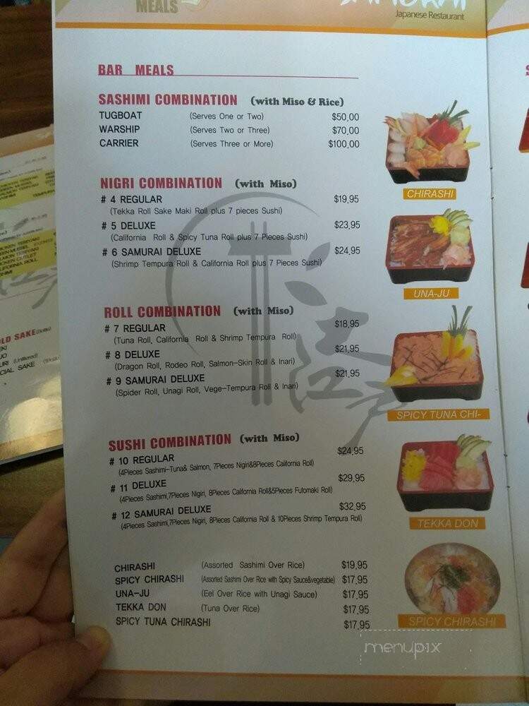Samurai Japanese Restaurant - Salinas, CA menu_pic