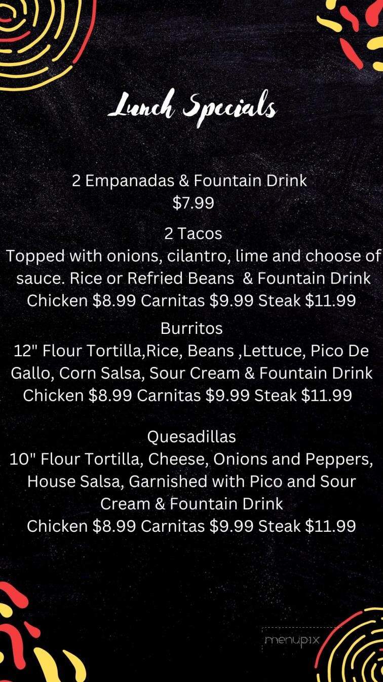 Fuego Latino - Elizabethtown, PA menu_pic
