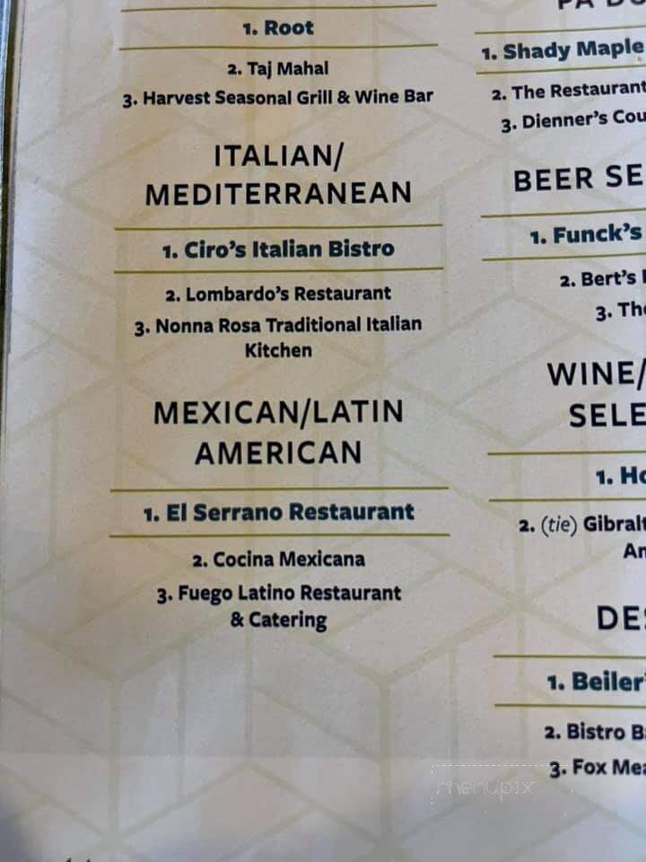 Fuego Latino - Elizabethtown, PA menu_pic