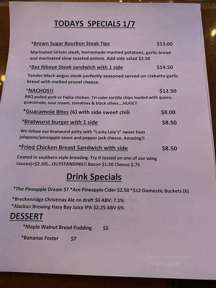 BG's Grub & Pub - Bunker Hill, IL menu_pic