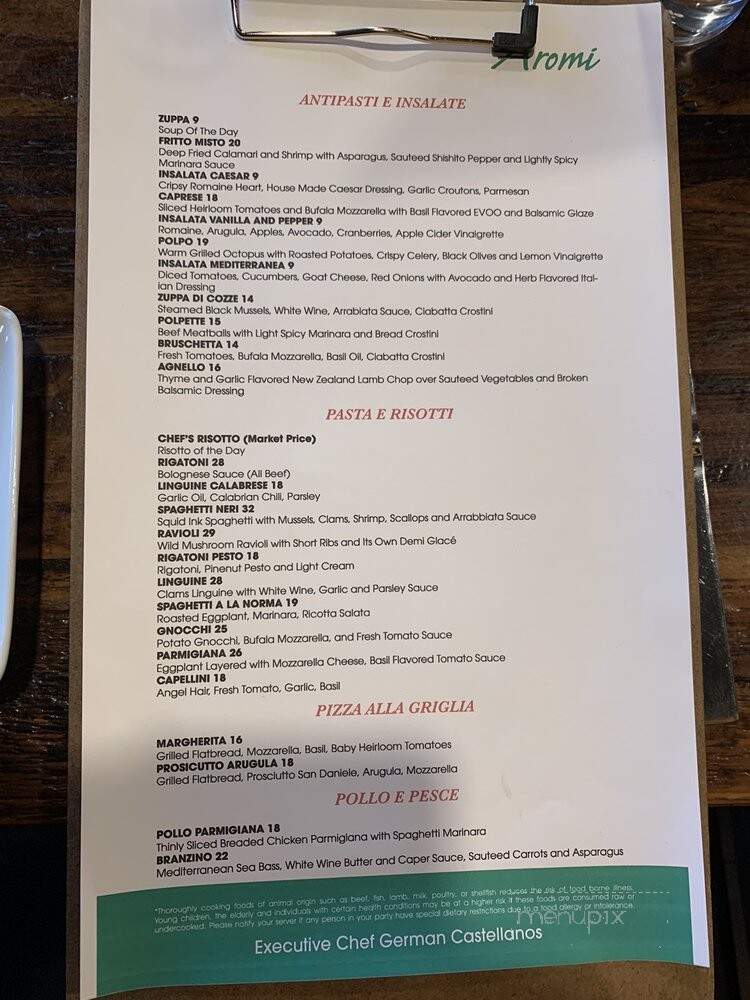 Aromi Italian Restaurant - Las Vegas, NV menu_pic