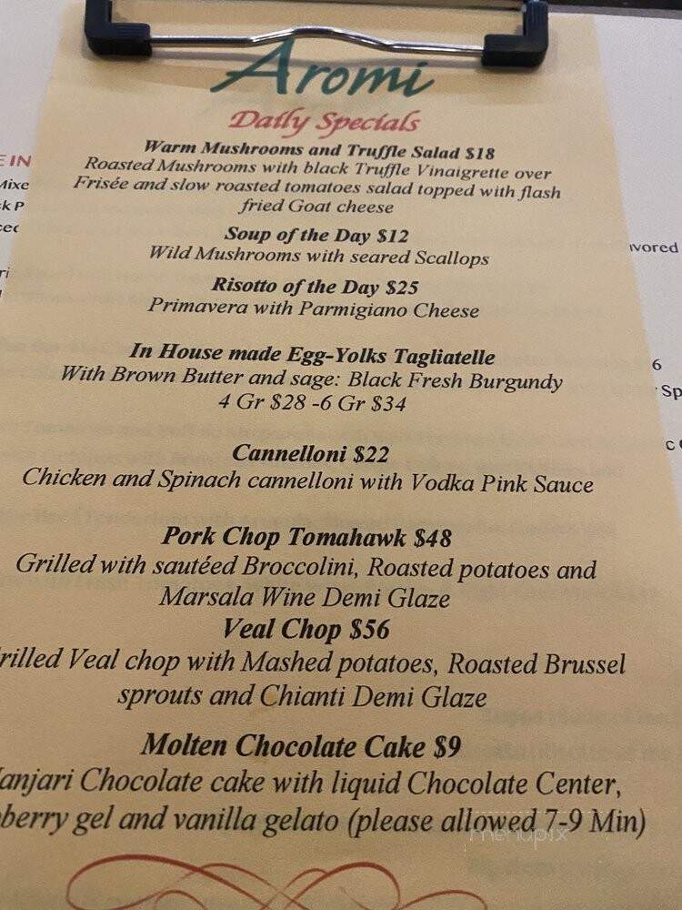 Aromi Italian Restaurant - Las Vegas, NV menu_pic