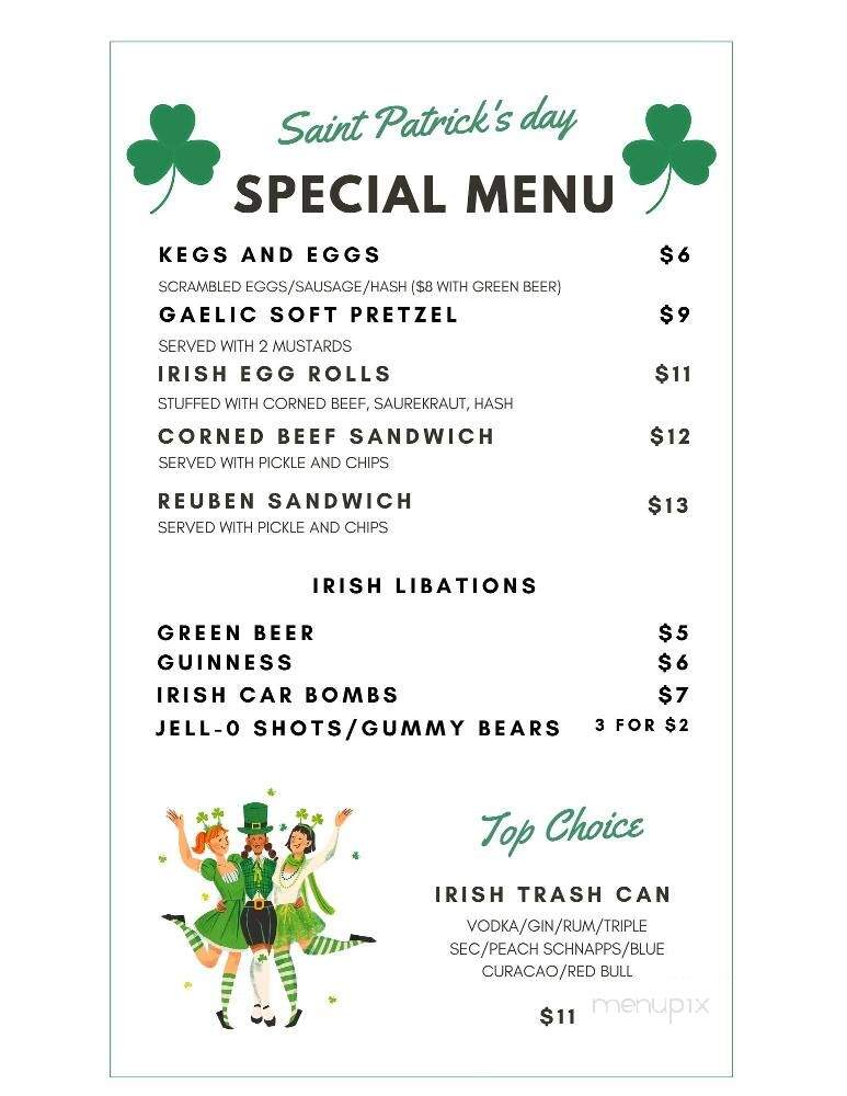 Westel's Alibi & Hush - Willoughby, OH menu_pic