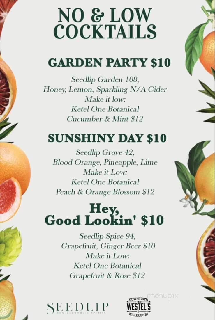 Westel's Alibi & Hush - Willoughby, OH menu_pic