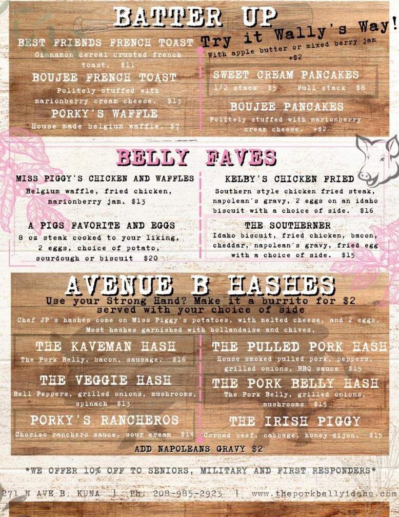 The Pork Belly - Kuna, ID menu_pic