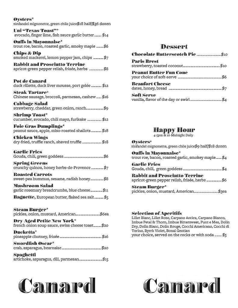 Canard - Oregon City, OR menu_pic