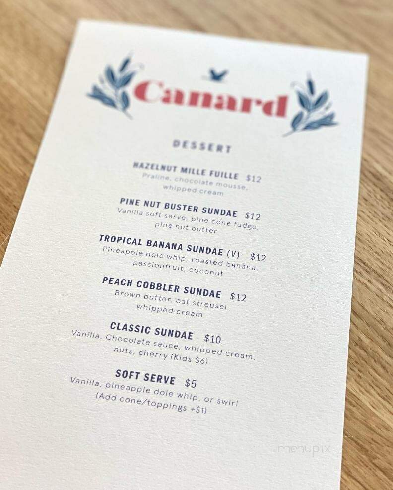 Canard - Oregon City, OR menu_pic
