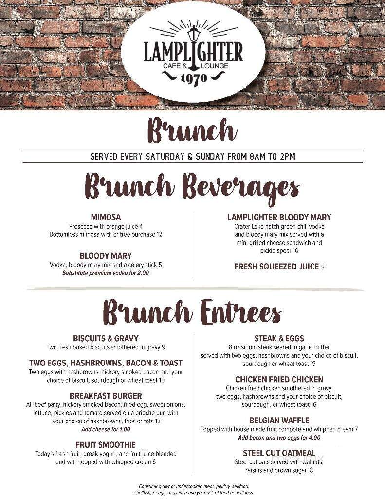 Lamplighter Inn - Oakland, OR menu_pic