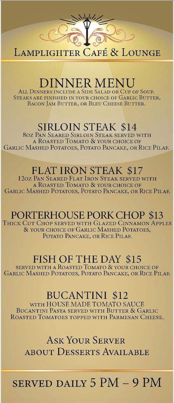 Lamplighter Inn - Oakland, OR menu_pic