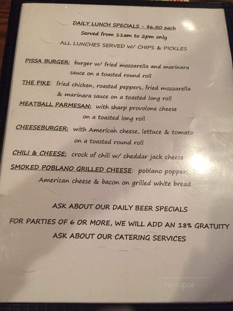 Hollywood Tavern - Jenkintown, PA menu_pic