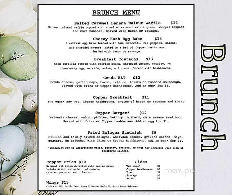 Copper Bar - Marshall, MI menu_pic
