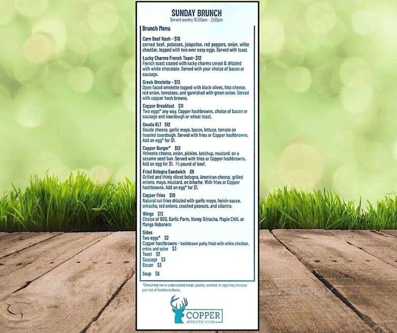 Copper Bar - Marshall, MI menu_pic