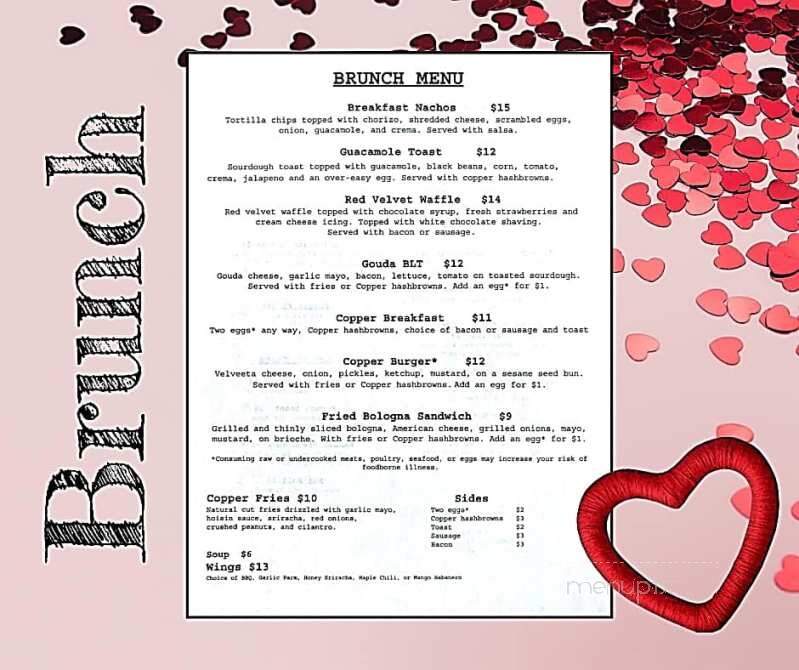 Copper Bar - Marshall, MI menu_pic