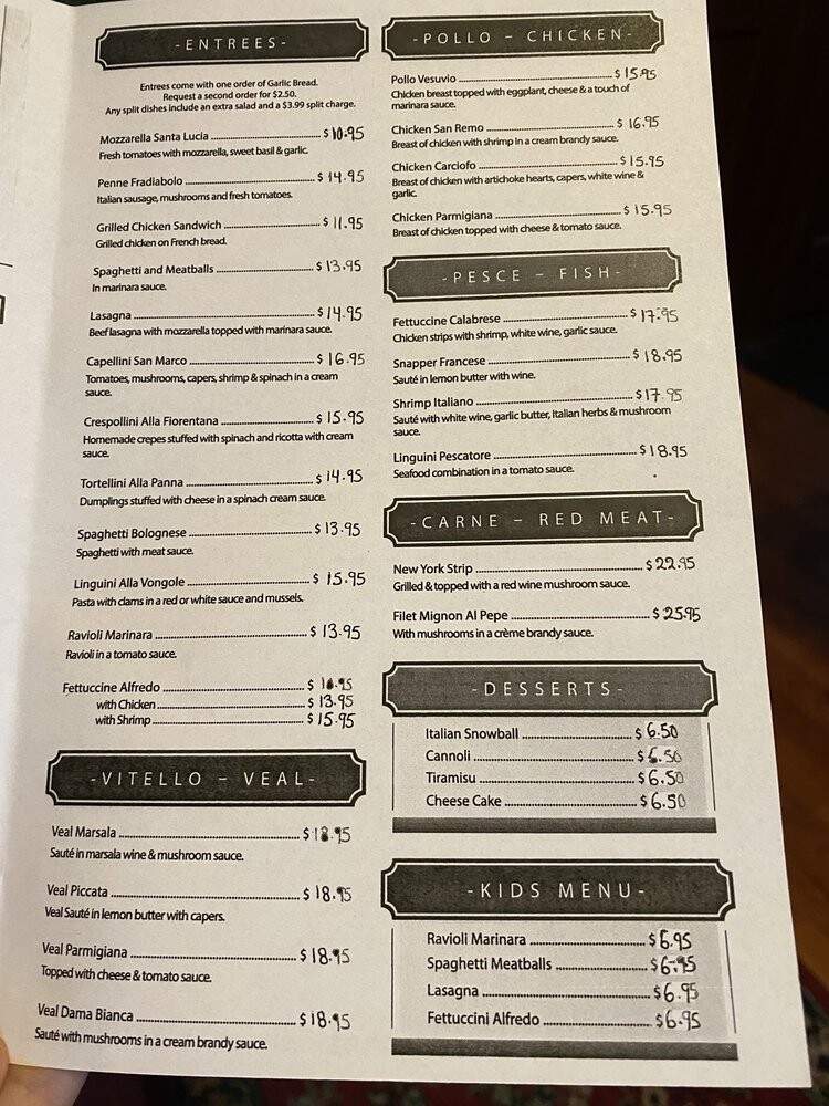 Villa Italia - Conroe, TX menu_pic