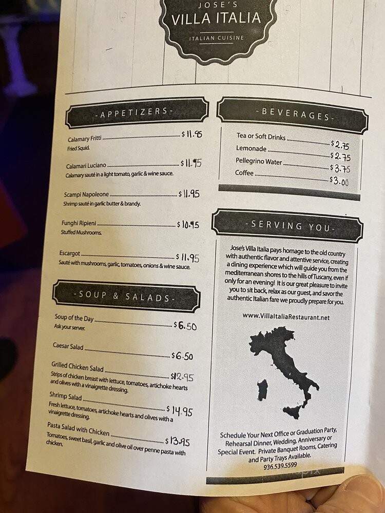 Villa Italia - Conroe, TX menu_pic