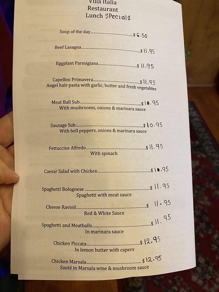 Villa Italia - Conroe, TX menu_pic