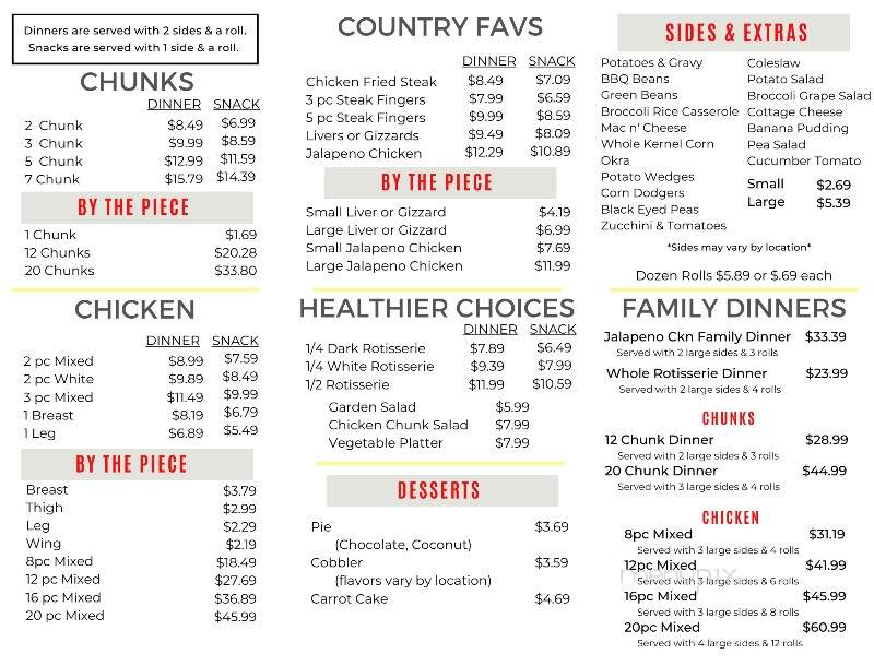 Charlie's Chicken of Claremore - Claremore, OK menu_pic