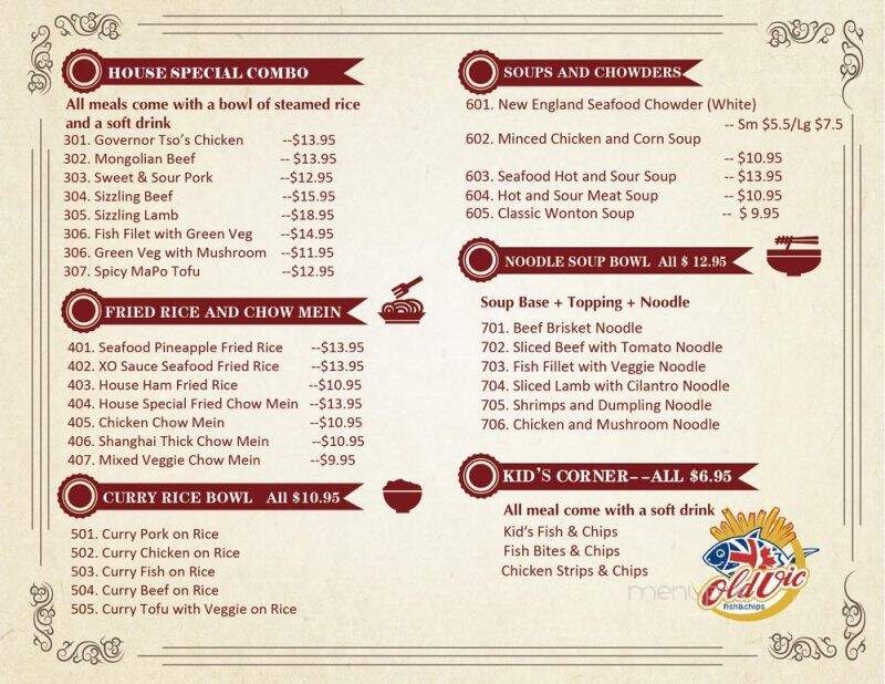 Old Vic Fish & Chips - Victoria, BC menu_pic
