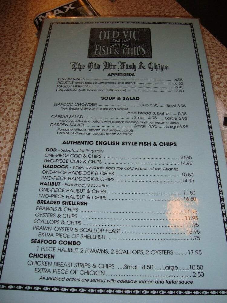 Old Vic Fish & Chips - Victoria, BC menu_pic