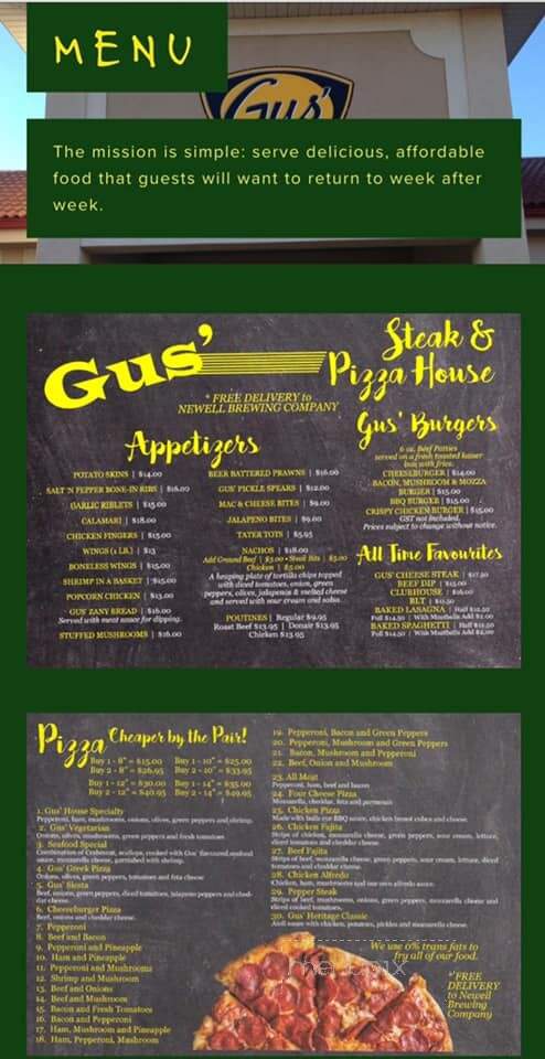 Gus's Steak & Pizza House - Brooks, AB menu_pic