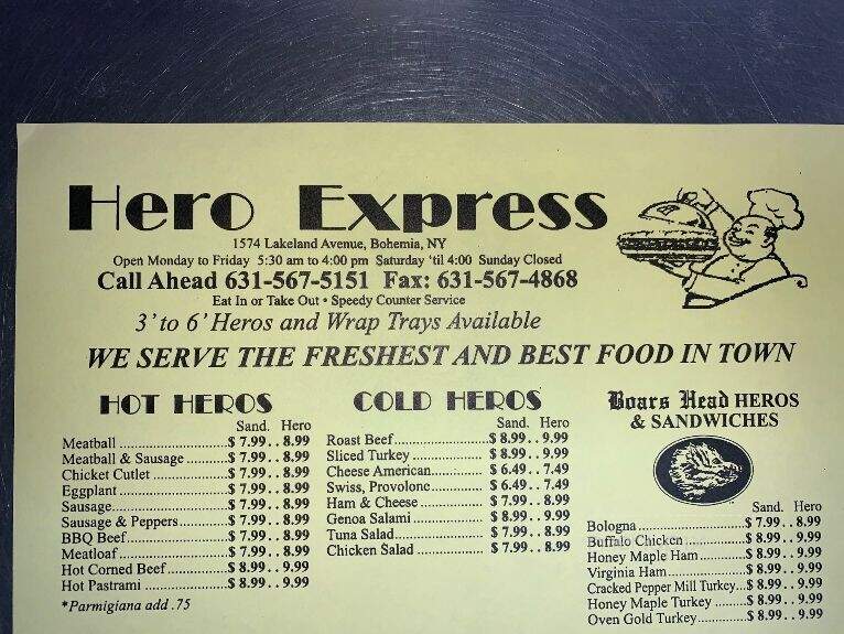 Hero Express - Bohemia, NY menu_pic