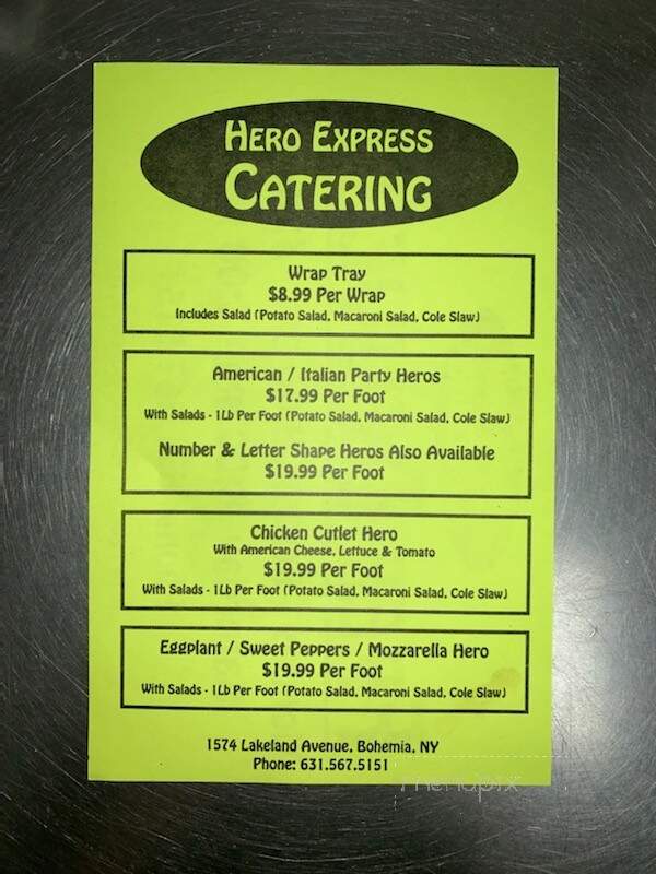 Hero Express - Bohemia, NY menu_pic
