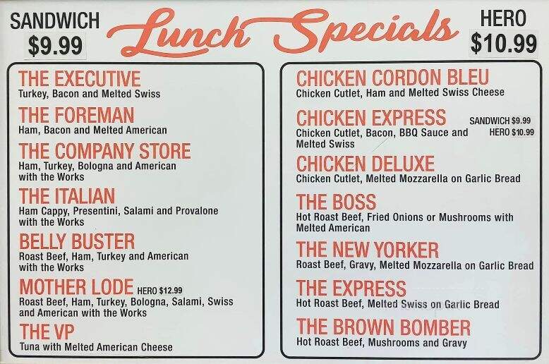 Hero Express - Bohemia, NY menu_pic