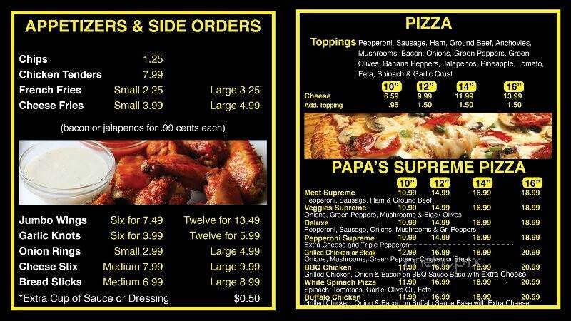 Papa's Subs & Pizza - Four Oaks, NC
