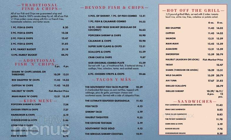 Hook Line & Sinker Seafood - Oxnard, CA menu_pic