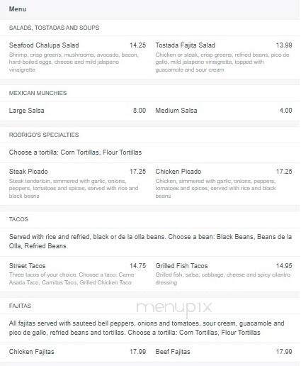 Ricardo's Mexican Cafe - Orange, CA menu_pic