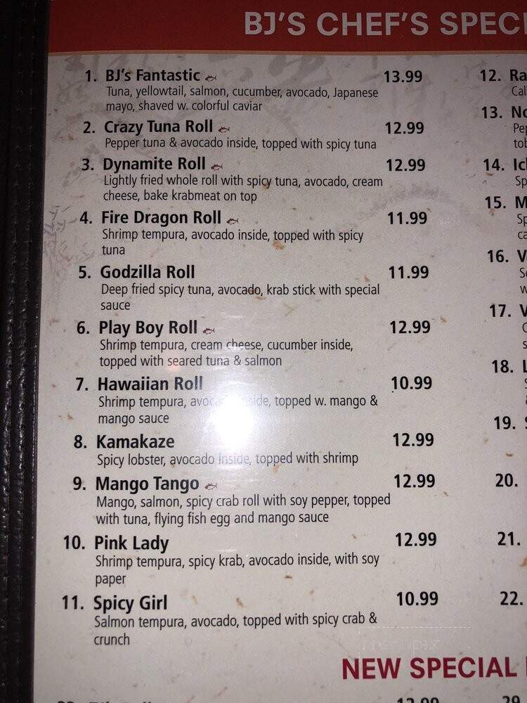 Bj's asian fusion - Tarpon Springs, FL menu_pic