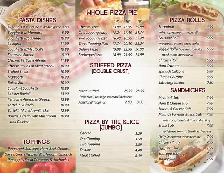 Milano's Pizza & Pasta - Humboldt, TN menu_pic