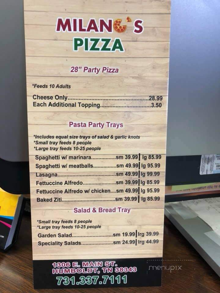 Milano's Pizza & Pasta - Humboldt, TN menu_pic