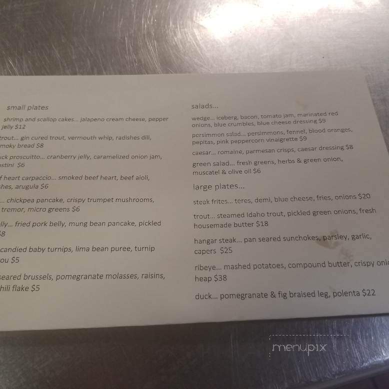 Eve's - Rock Springs, WY menu_pic