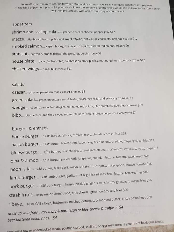Eve's - Rock Springs, WY menu_pic