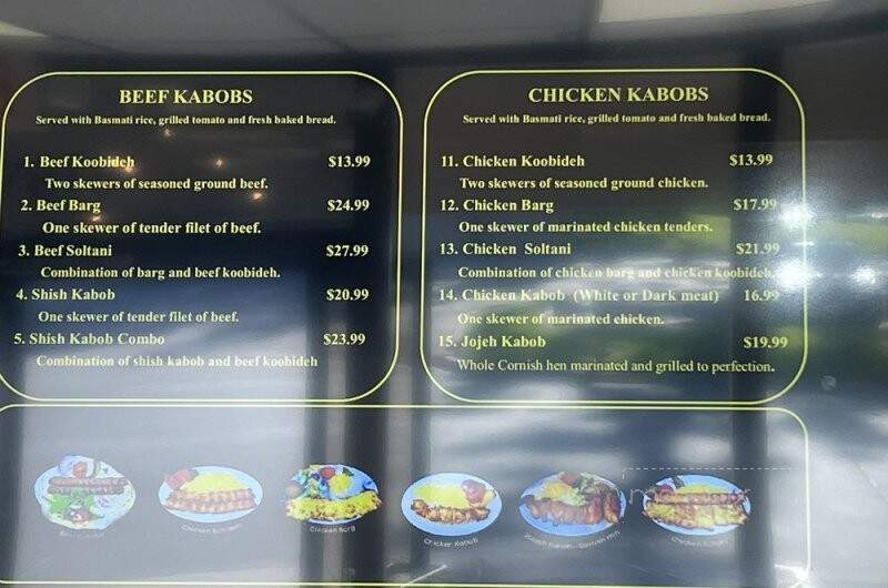 Hafez Cafe - Laguna Hills, CA menu_pic