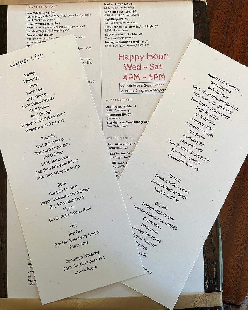 The Porch on the Green - Monticello, FL menu_pic