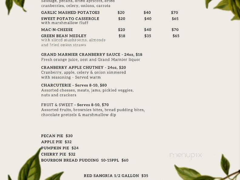 The Porch on the Green - Monticello, FL menu_pic