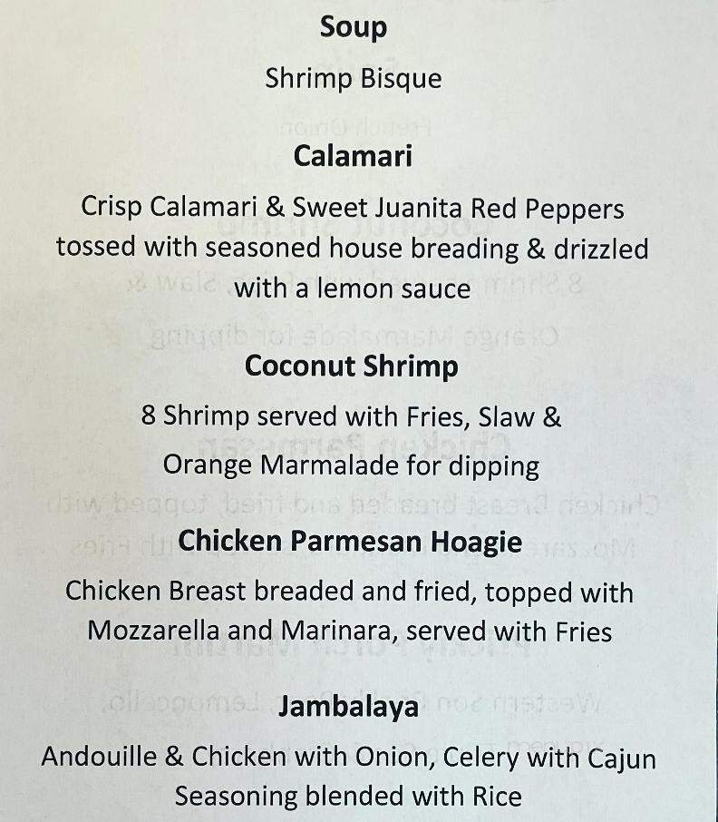 The Porch on the Green - Monticello, FL menu_pic
