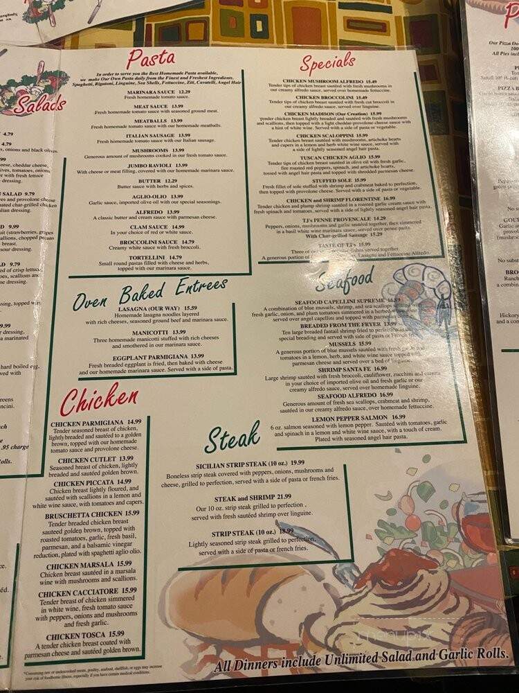 T J's On The Avenue - Mentor, OH menu_pic