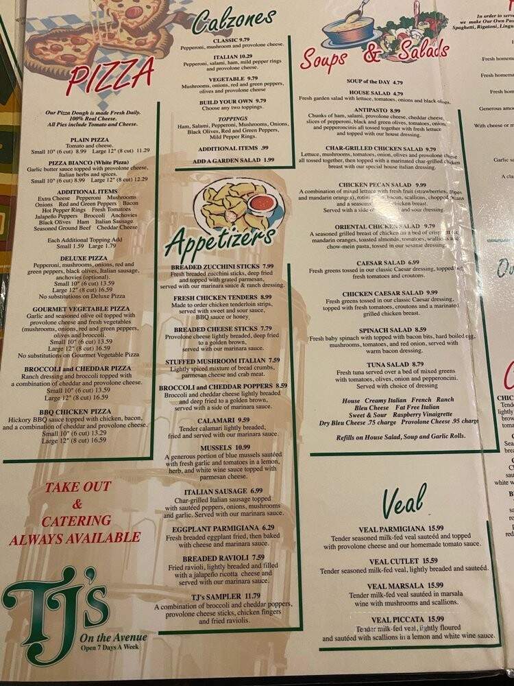 T J's On The Avenue - Mentor, OH menu_pic
